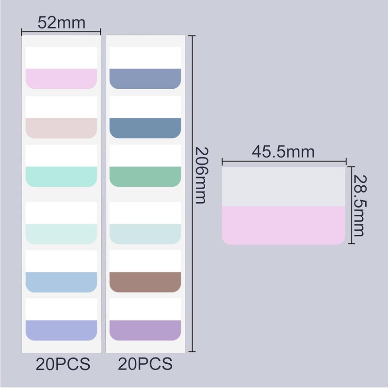 AccEncyc 240 Pcs Colored Index Tab 1"x1.8" Large Book Sticky Tabs Repositionable Page Tabs Flags Page Markers Labels for Notebooks, Filing, Classification,12 Colors - Image 2